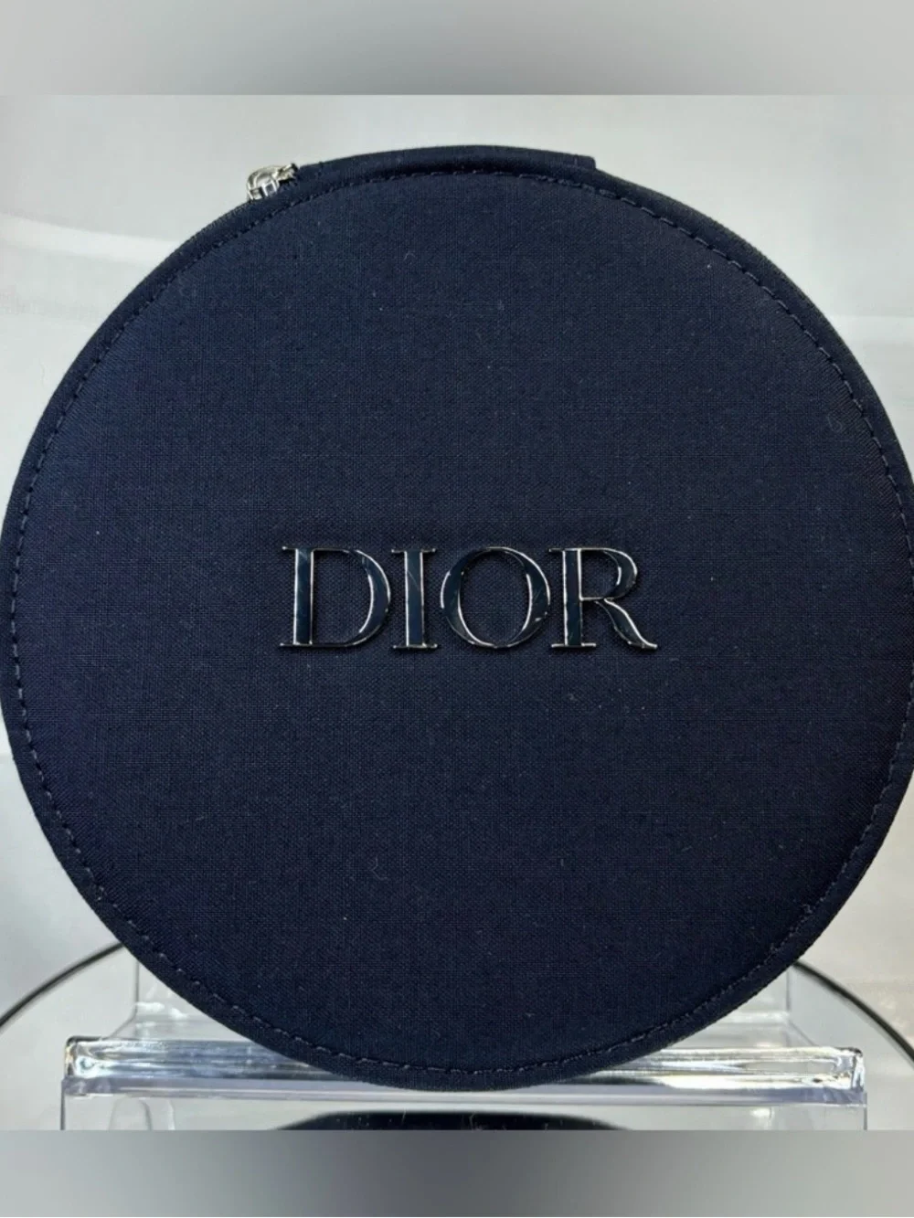 Christian Dior Black Round Zipper Cosmetic Storage NIP